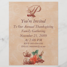Thanksgiving Monogram p Flyer, Alphabet