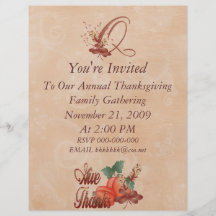 Thanksgiving Monogram Q Flyer, Alphabet