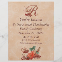 Thanksgiving Monogram R Flyer, Alphabet