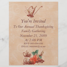 Thanksgiving Monogram V Flyer, Alphabet