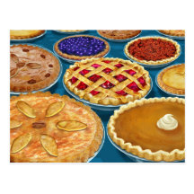 Thanksgiving Pies Postcard