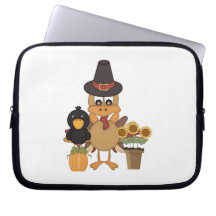 Thanksgiving Turkey Friends Laptop Computer Sleeve