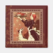 Thanksgiving Vintage Style Gift Magnet