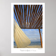 Thatch Hut Beach ~ Mexico ~ Travel Poster