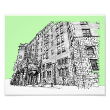 Thayer Hotel lime green Photograph