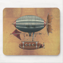 The Airship Aleutian Steampunk Flying Machine Mousepad