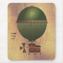 The Airship Citronnier Steampunk Flying Machine Mousepad