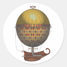 The Airship Nautisme Steampunk Flying Machine Stickers