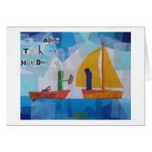 The Alien Took My Hot Dog. Greeting Card