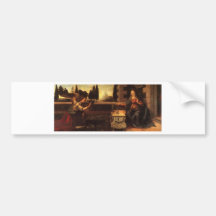 The Annunciation by Leonardo Da Vinci c. 1472-1475 Bumper Stickers