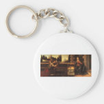 The Annunciation by Leonardo Da Vinci c. 1472-1475 Keychain