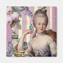 Thé au Petit Trianon – rose Fridge Magnets