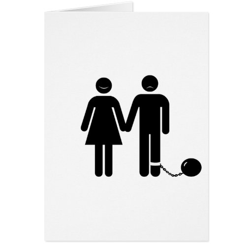 The "Ball and Chained" groom Greeting Cards