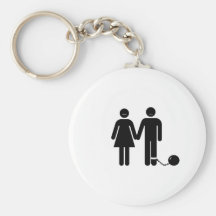 The "Ball and Chained" groom Keychains