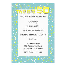 "The BIG 50" 50th Birthday Invitation -- Confetti invitations