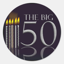 The Big 50 Black Birthday stickers