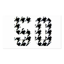 The Big 50 Houndstooth Print Business Card Template