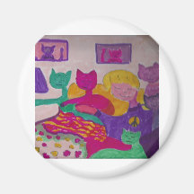 The Big Girl & M-Cats Fridge Magnets