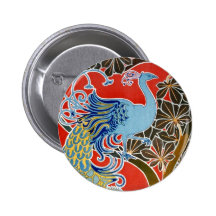 The Blue Peacock Button