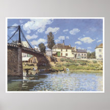 The Bridge at Villeneuve-la-Garenne, 1872 Poster
