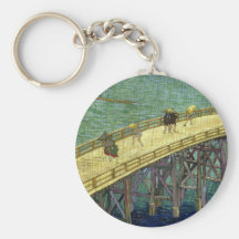 The Bridge in the Rain (after Hiroshige) Van Gogh Key Chains