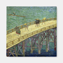 The Bridge in the Rain (after Hiroshige) Van Gogh Refrigerator Magnet