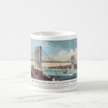The Brooklyn Bridge in New York City from 1883 Coffee Mugs