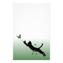 The Cat & The Butterfly Customized Stationery