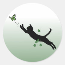 The Cat & The Butterfly Round Sticker