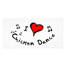 the Chicken Dance I Heart-Love Gift Picture Card