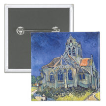 The Church at Auvers-sur-Oise Pinback Buttons