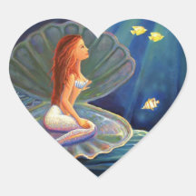 The Clamshell Mermaid Heart Sticker