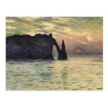 The Cliff, Etretat, Sunset by Monet, Vintage Art Post Card