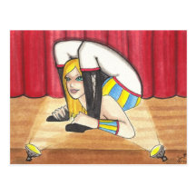 The Contortionist circus & side show art postcard