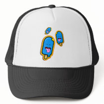 The Cool Sweet Stuff - blue happy ice cream design Mesh Hats