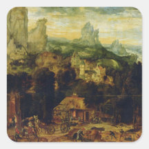 The Coppermine (oil on panel) Square Stickers