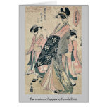 The courtesan Sayagata by Hosoda,Eishi Greeting Card