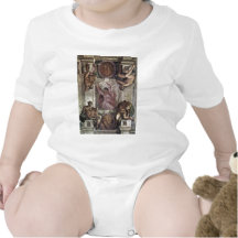 The Creator God, And Four Youths By Michelangelo Baby Bodysuits
