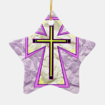 The Cross on Foil. Christmas Ornament