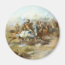 The Custer Fight by Charles Marion Russell Refrigerator Magnet