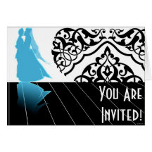 The Dance Wedding Card Blue