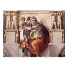 The Delphic Sibyl - Fresco Sistine Chapel Post Card