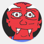 the devil man round sticker