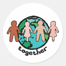 The Earth Together design Round Sticker