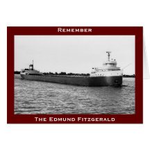 The Edmund Fitzgerald on the St. Clair River Greeting Cards