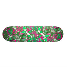 The Emerald Nautilus Abstract Skate Board