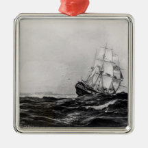 The Endeavour at Sea, 1900, engraved by Lowy Ornament