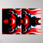 The Eyes - Red Digital Art Poster Print