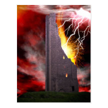 The Falling Tower Tarot Card Art Post Cards