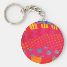 THE FASHIONISTA - Bright Vibrant Abstract Waves Key Chain